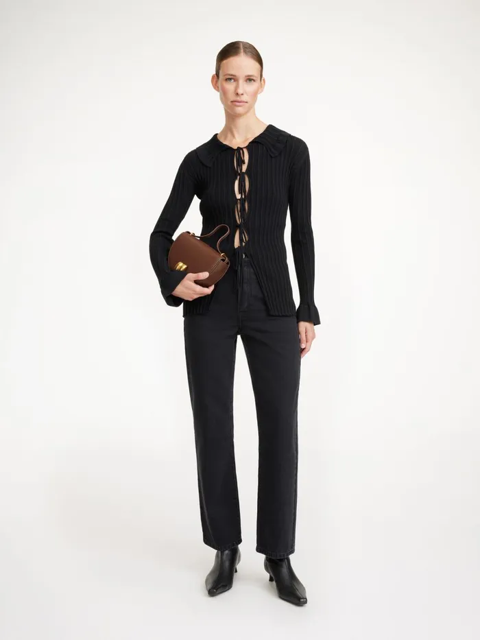 Devora RibKnit Cardigan Black Women By Malene Birger Knitwear