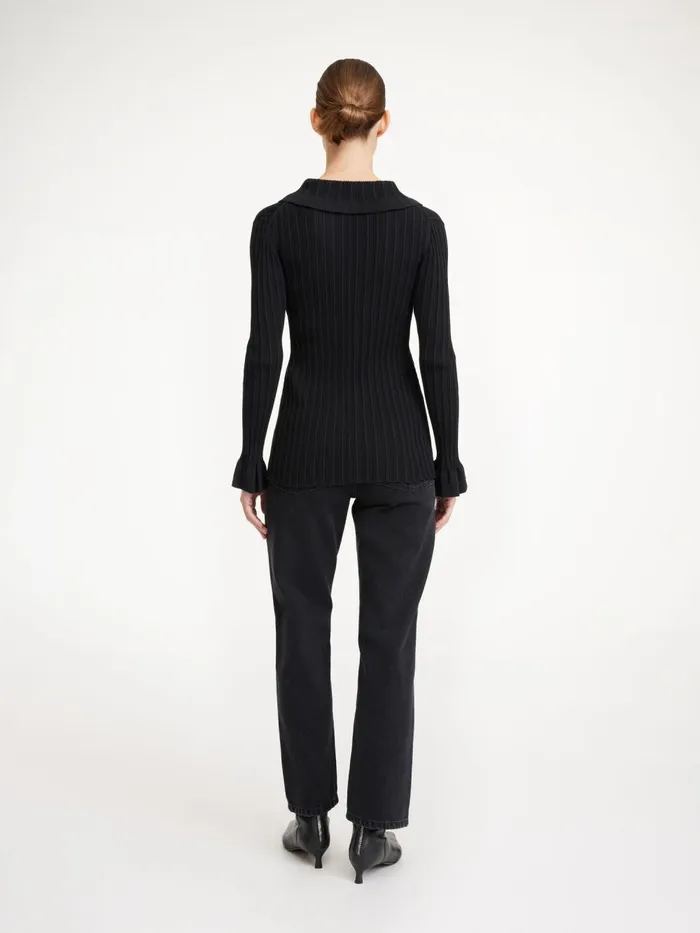 Devora RibKnit Cardigan Black Women By Malene Birger Knitwear