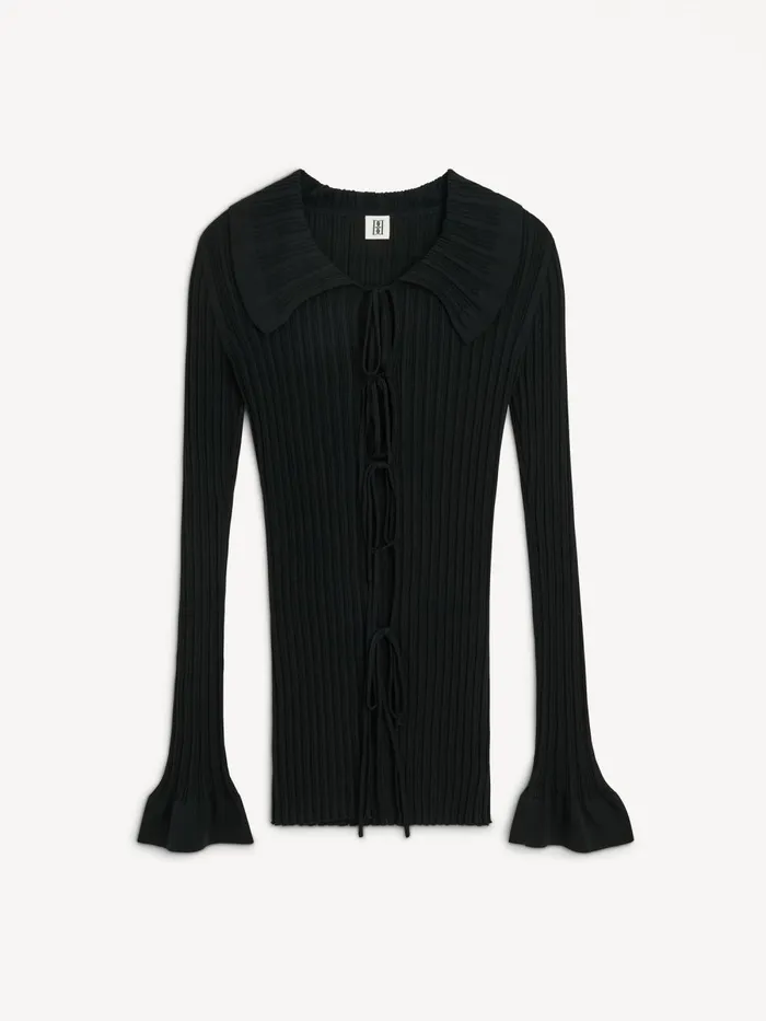 Devora RibKnit Cardigan Black Women By Malene Birger Knitwear