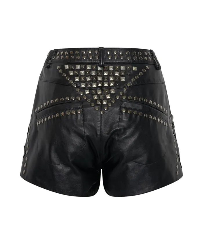 DIAMOND REFLECTIONS LEATHER SHORTS Women One Teaspoon Bottoms DIAMOND REFLECTIONS LEATHER SHORTS Women One Teaspoon Bottoms
