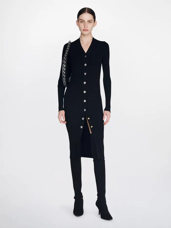 Dion Lee Dresses GRADIENT RIB CARDIGAN DRESS Black 8211 Shop