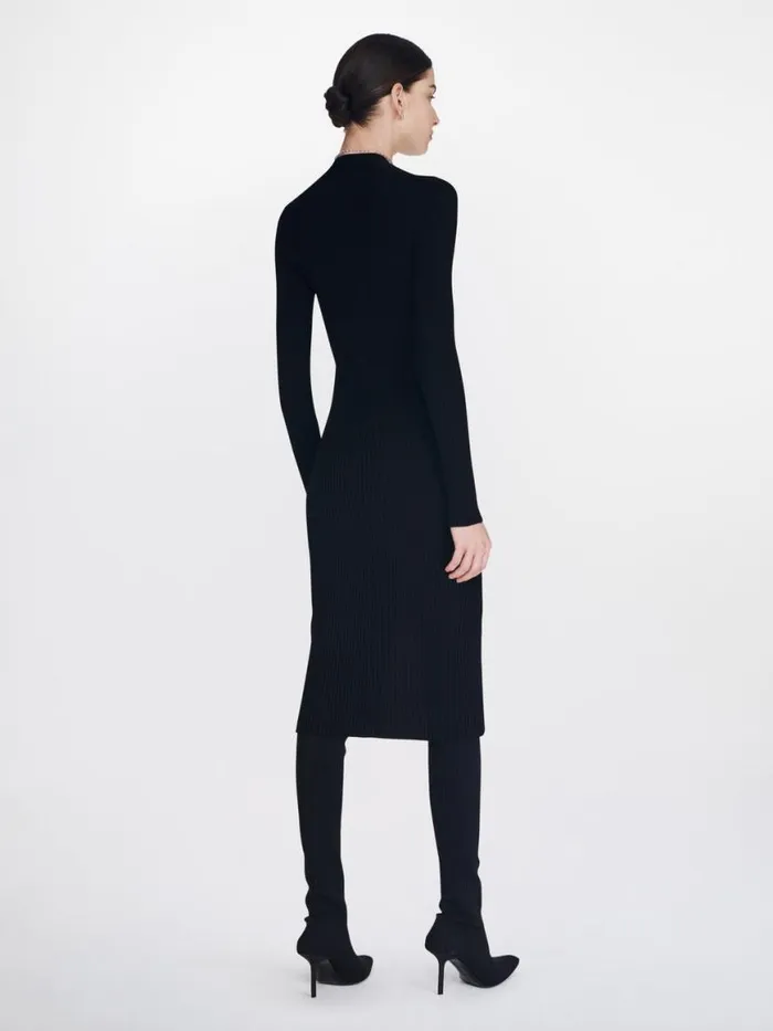 Dion Lee Dresses GRADIENT RIB CARDIGAN DRESS Black 8211 Shop