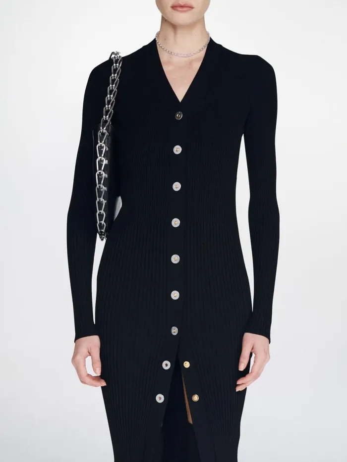 Dion Lee Dresses GRADIENT RIB CARDIGAN DRESS Black 8211 Shop
