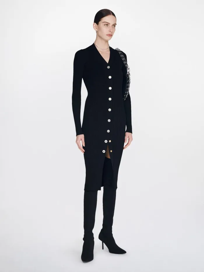 Dion Lee Dresses GRADIENT RIB CARDIGAN DRESS Black 8211 Shop