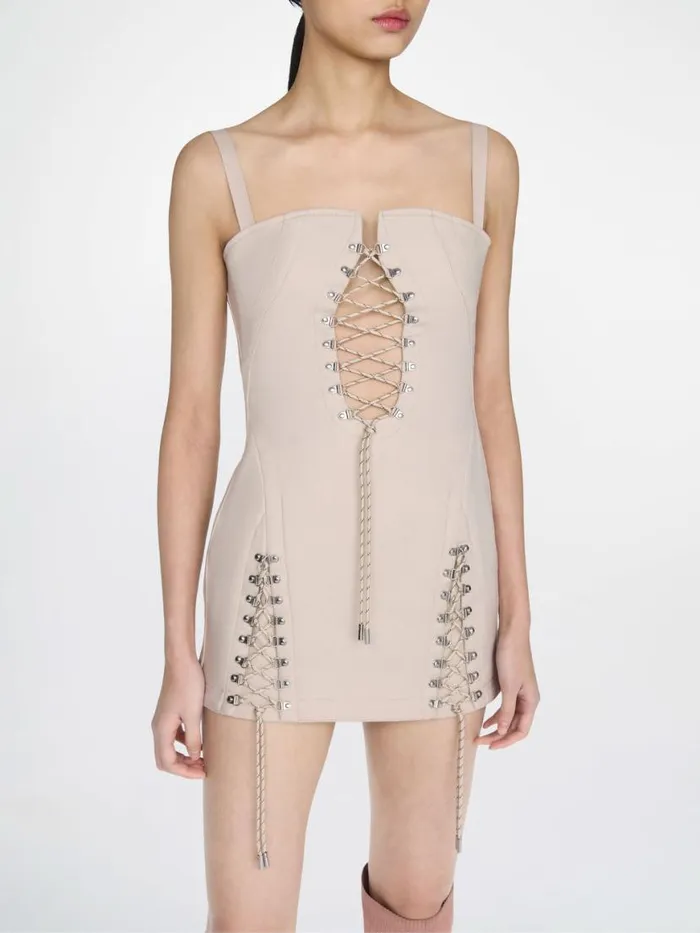 Dion Lee Dresses HIKING LACED MINI DRESS Birch 8211 Shop