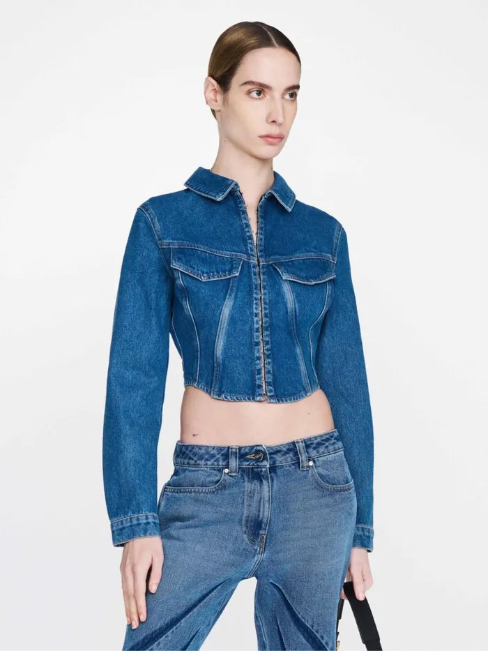Dion Lee Outerwear DENIM CORSET JACKET American Blue 8211 Shop