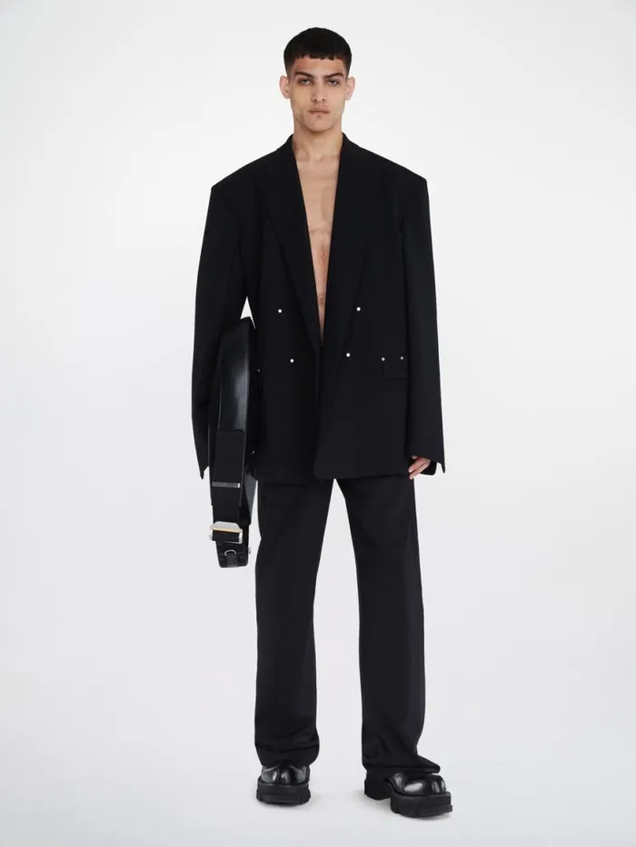 Dion Lee Outerwear OVERSIZED DOUBLE BREASTED JACKET Black 8211 UnisexShop