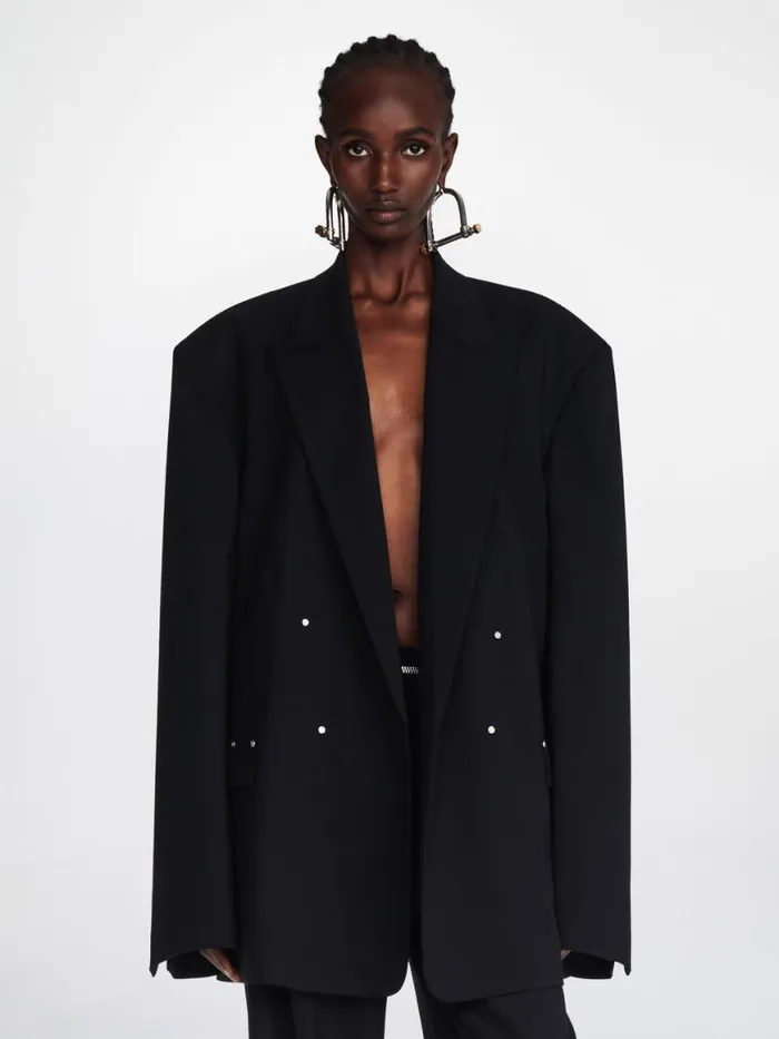 Dion Lee Outerwear OVERSIZED DOUBLE BREASTED JACKET Black 8211 UnisexShop Dion Lee Outerwear OVERSIZED DOUBLE BREASTED JACKET Black 8211 UnisexShop