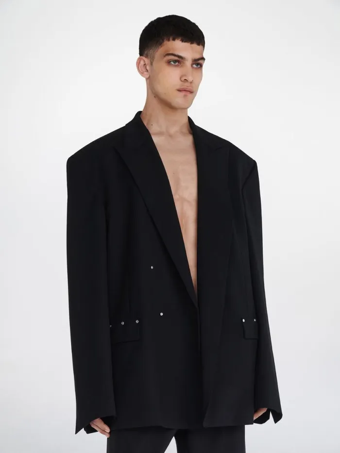 Dion Lee Outerwear OVERSIZED DOUBLE BREASTED JACKET Black 8211 UnisexShop Dion Lee Outerwear OVERSIZED DOUBLE BREASTED JACKET Black 8211 UnisexShop