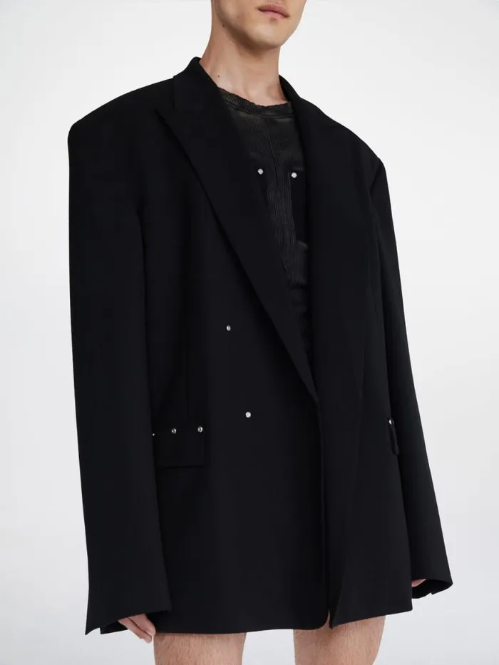 Dion Lee Outerwear OVERSIZED DOUBLE BREASTED JACKET Black 8211 UnisexShop Dion Lee Outerwear OVERSIZED DOUBLE BREASTED JACKET Black 8211 UnisexShop