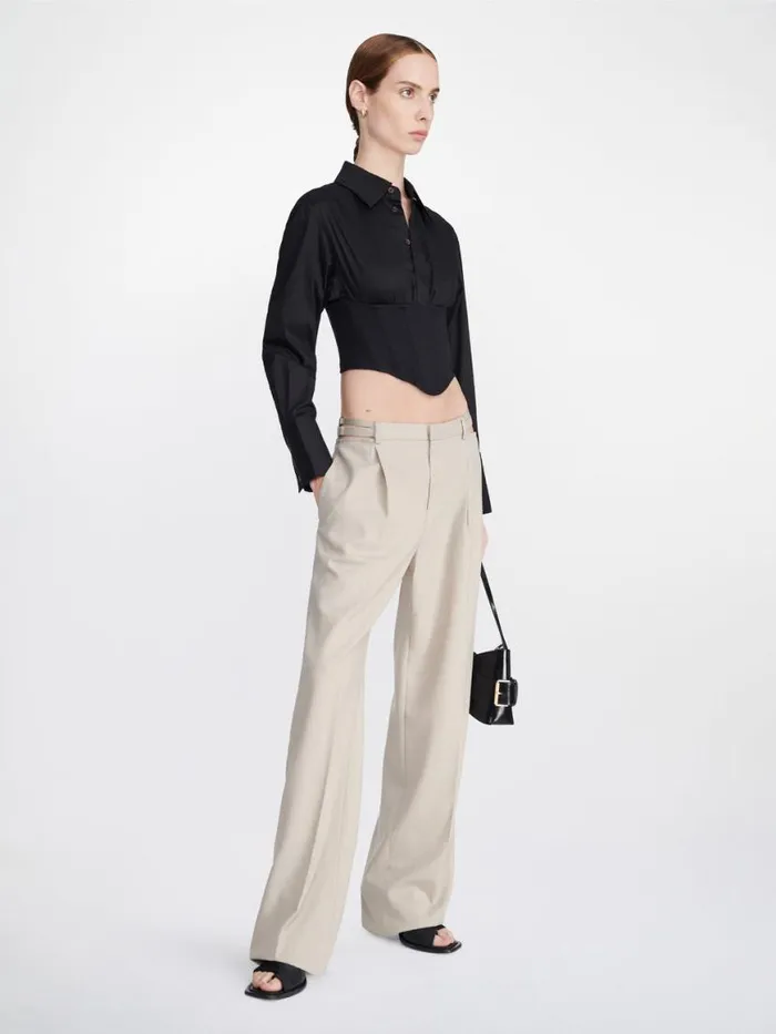Dion Lee Pants LINGERIE WOOL PANT Alloy 8211 UnisexShop