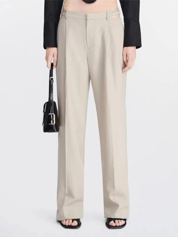 Dion Lee Pants LINGERIE WOOL PANT Alloy 8211 UnisexShop