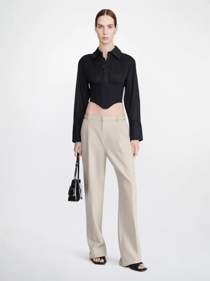 Dion Lee Pants LINGERIE WOOL PANT Alloy 8211 UnisexShop