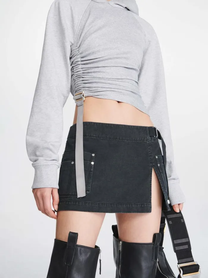 Dion Lee Skirts APRON WRAP SKIRT Washed Black 8211 Shop