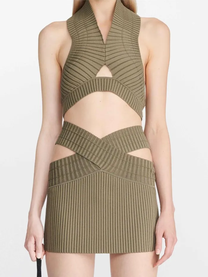 Dion Lee Skirts SNAKESKIN MINI SKIRT Sagedark Sage 8211 Shop