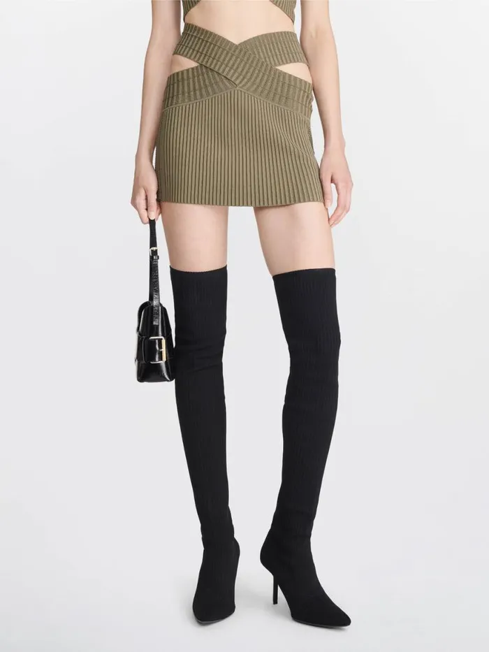Dion Lee Skirts SNAKESKIN MINI SKIRT Sagedark Sage 8211 Shop