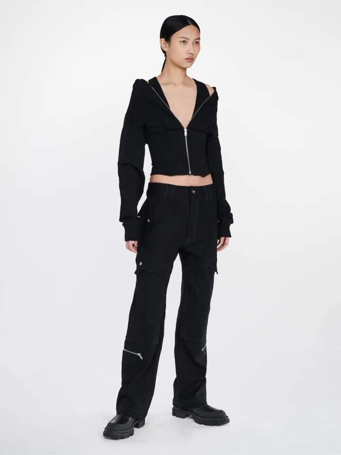 Dion Lee Tops LAYERED CORSET HOODIE Black 8211 Shop