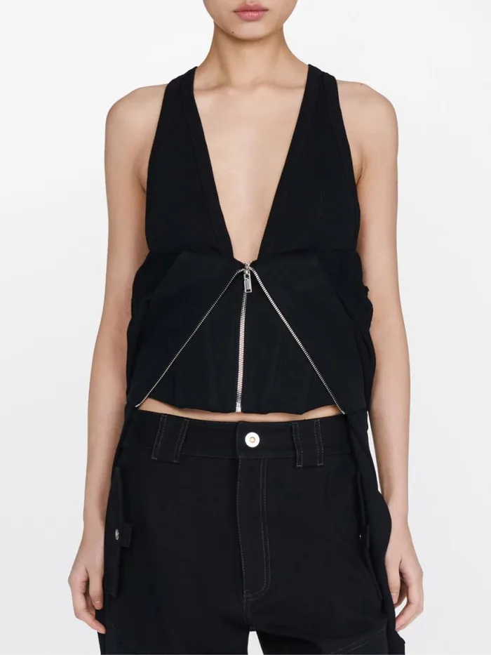 Dion Lee Tops LAYERED CORSET HOODIE Black 8211 Shop