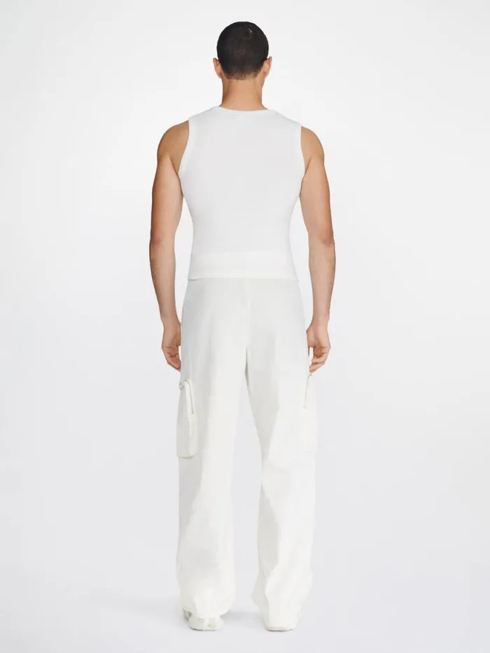 Dion Lee Tops PICOT LACE MUSCLE TEE Ivory 8211 UnisexShop
