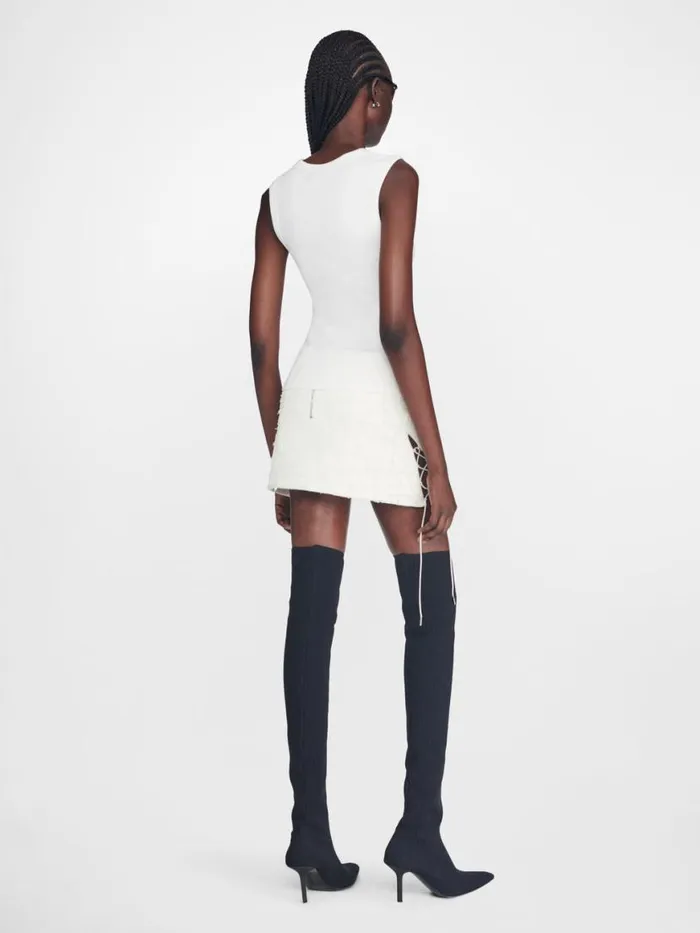 Dion Lee Tops PICOT LACE MUSCLE TEE Ivory 8211 UnisexShop