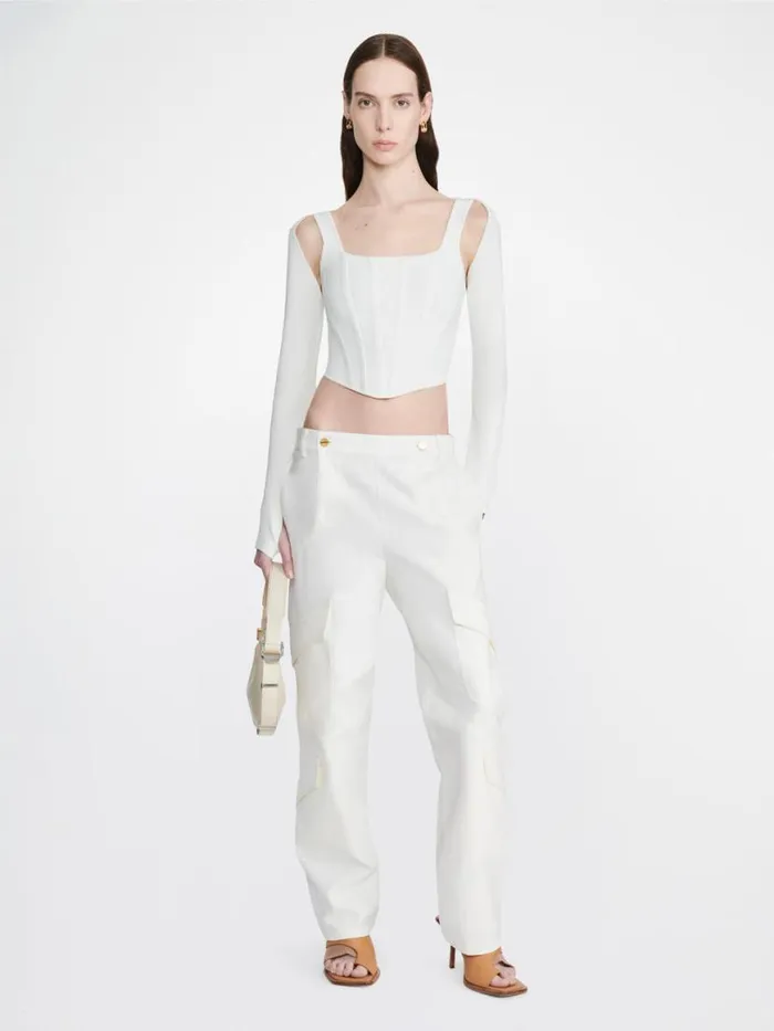 Dion Lee Tops POINTELLE CORSET LS TOP Ivory 8211 Shop