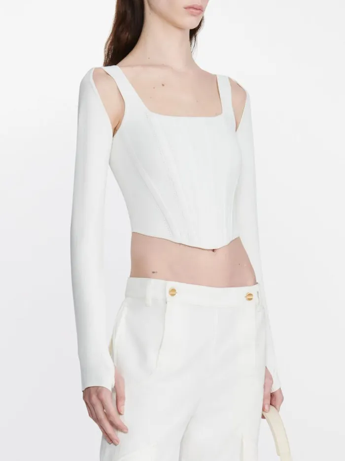 Dion Lee Tops POINTELLE CORSET LS TOP Ivory 8211 Shop