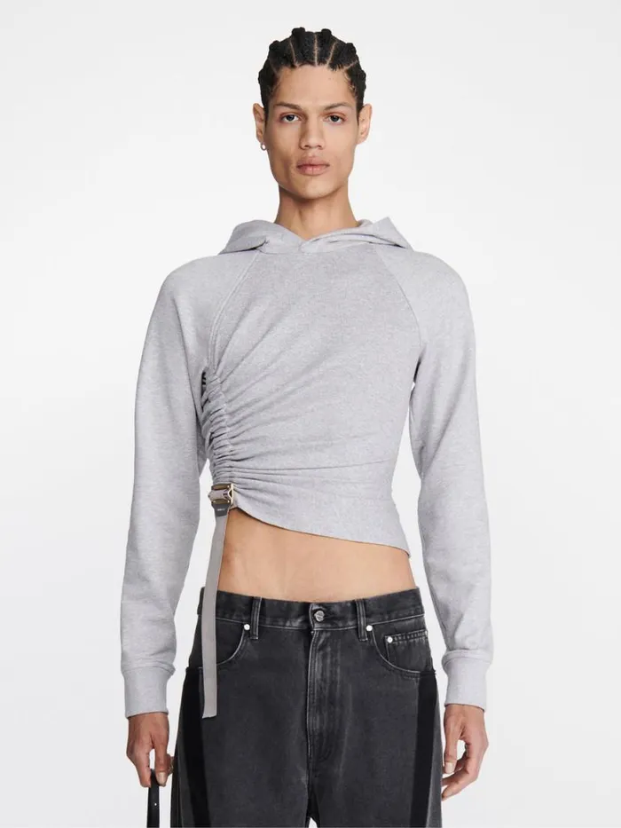 Dion Lee Tops SAFETY SLIDER HOODIE Grey Marle 8211 UnisexShop