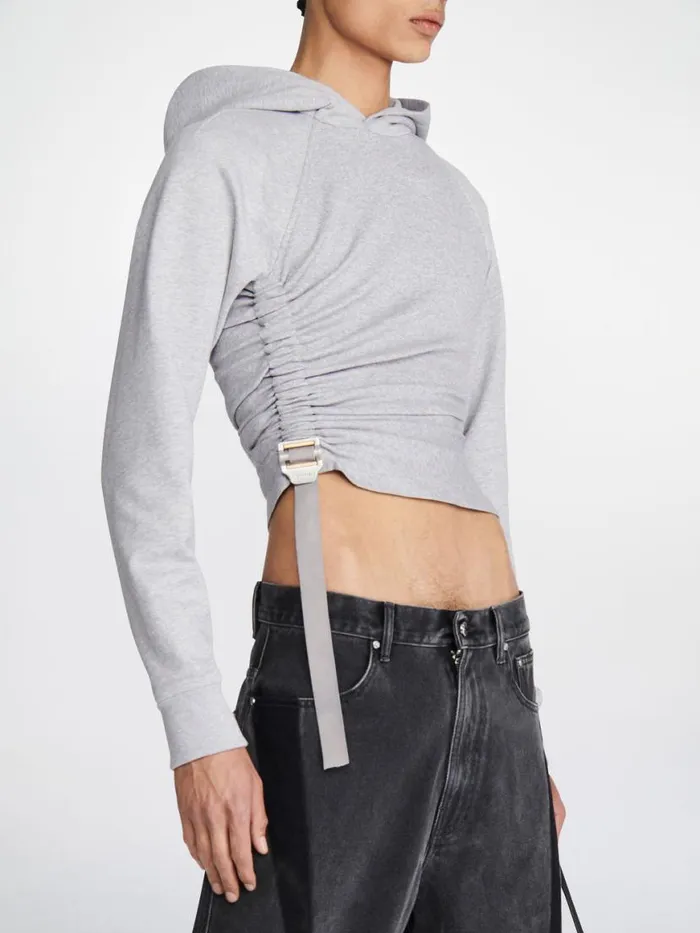 Dion Lee Tops SAFETY SLIDER HOODIE Grey Marle 8211 UnisexShop