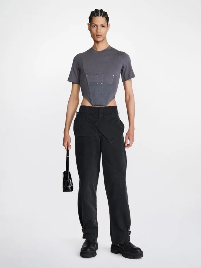 Dion Lee Tops WORKWEAR CORSET TEE Asphalt 8211 UnisexShop