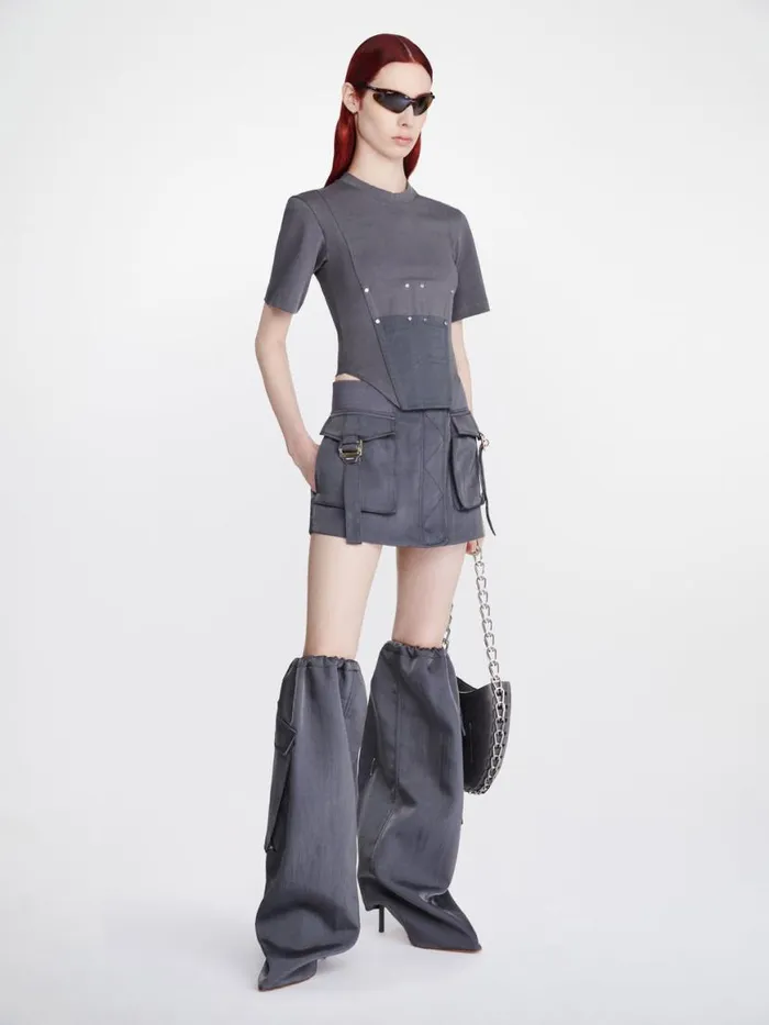 Dion Lee Tops WORKWEAR CORSET TEE Asphalt 8211 UnisexShop