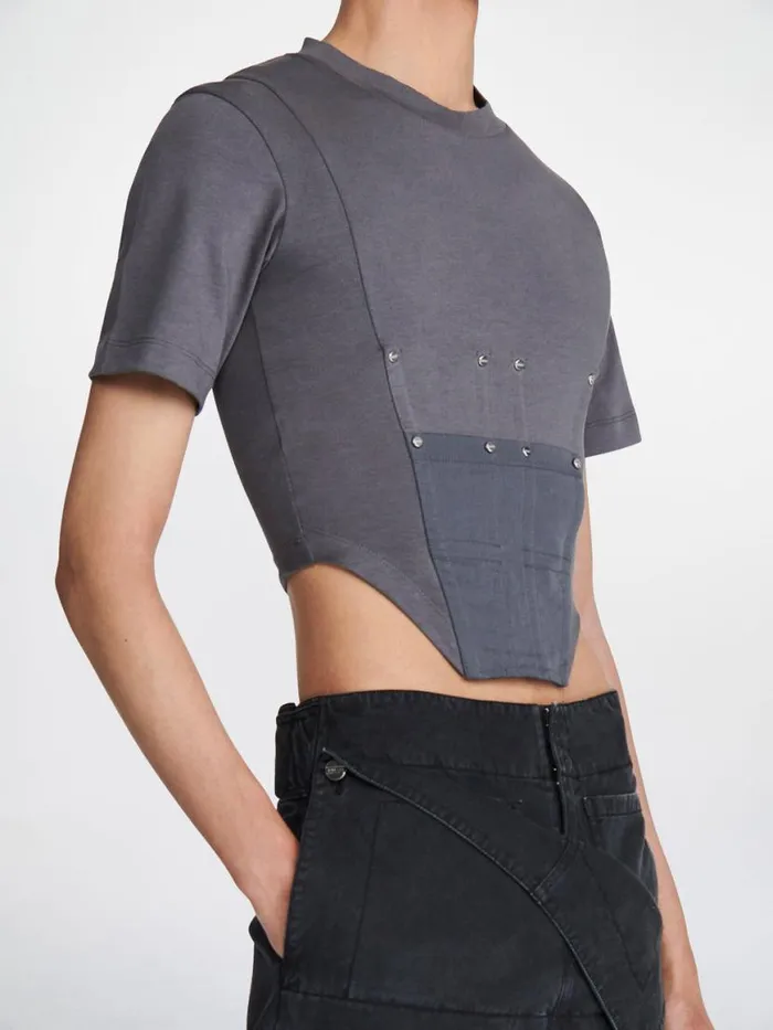 Dion Lee Tops WORKWEAR CORSET TEE Asphalt 8211 UnisexShop