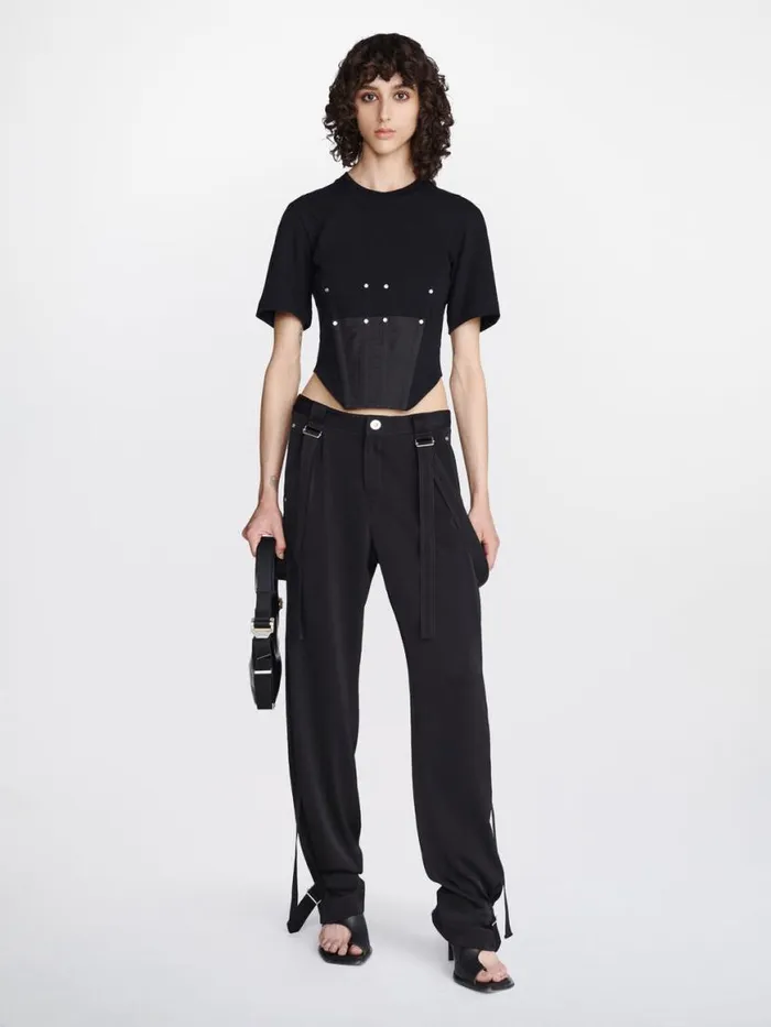 Dion Lee Tops WORKWEAR CORSET TEE Black 8211 UnisexShop