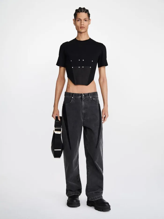 Dion Lee Tops WORKWEAR CORSET TEE Black 8211 UnisexShop