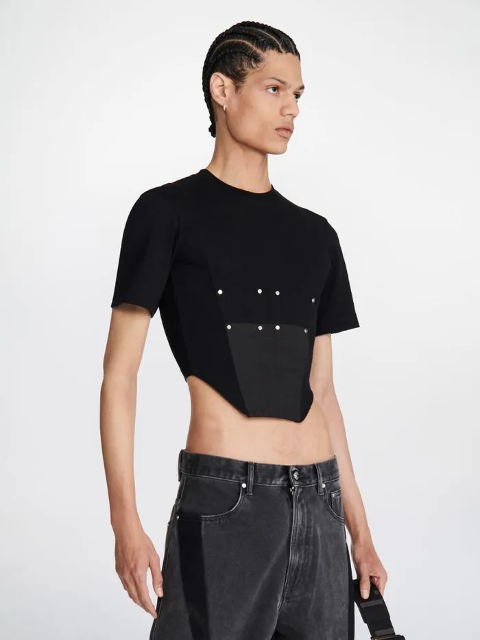 Dion Lee Tops WORKWEAR CORSET TEE Black 8211 UnisexShop
