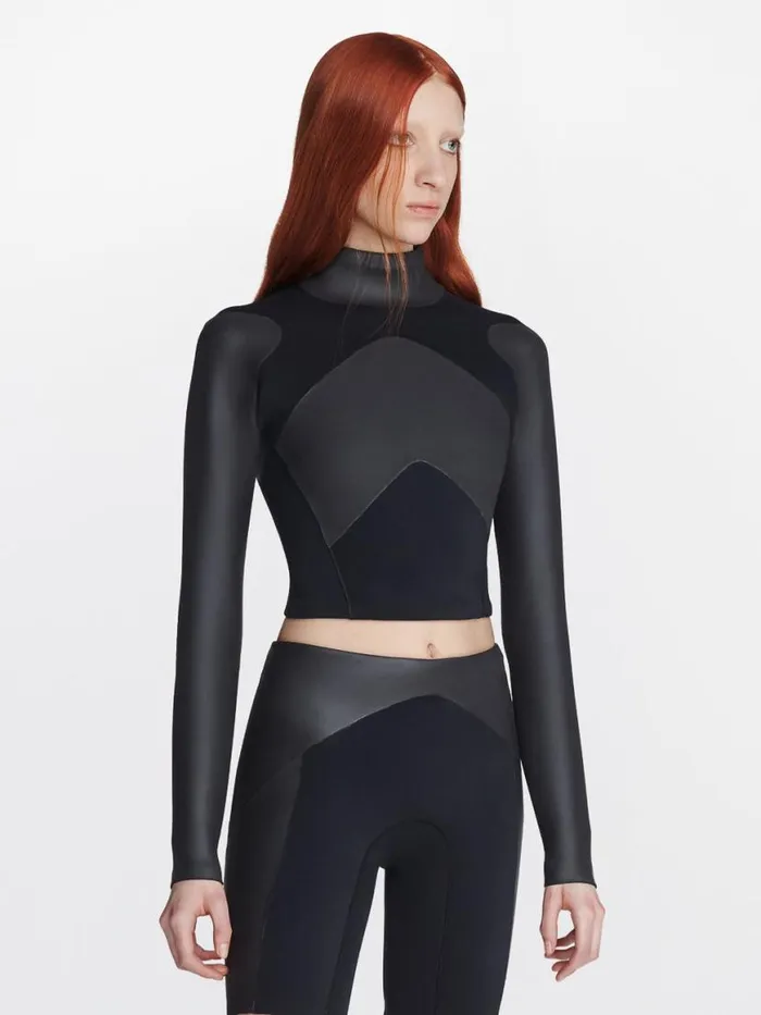 Dion Lee Wetsuits HS DL WOMENS MODULAR CROP TOP Black 8211 Shop