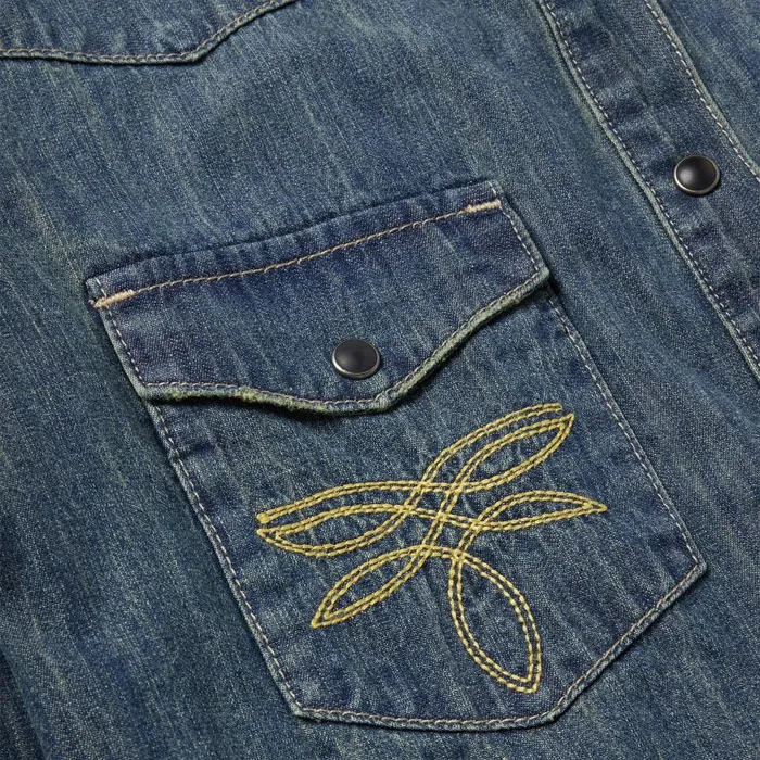Dirty Denim Boyfriend Fit Shirt Blue Women Stetson Denim Shirts