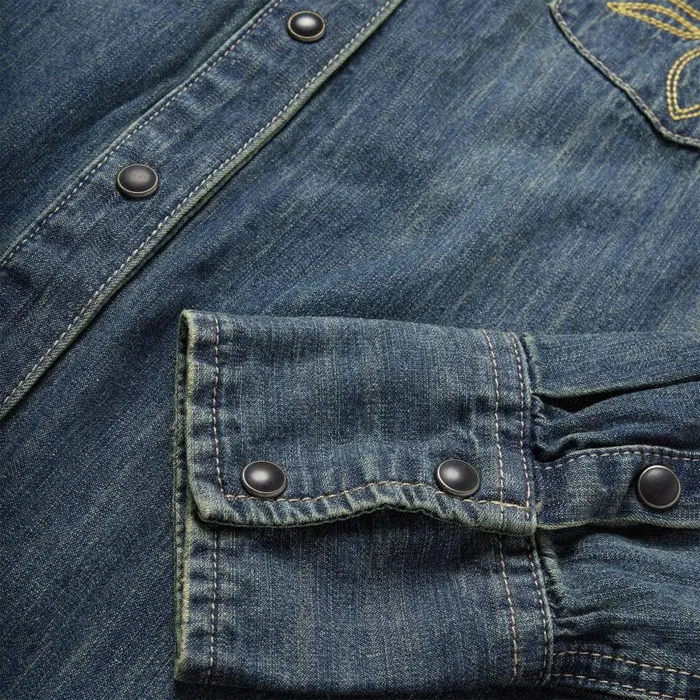 Dirty Denim Boyfriend Fit Shirt Blue Women Stetson Denim Shirts