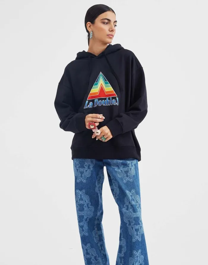 Discman Hoodie Black Women La Double J Tshirts and Sweatshirts
