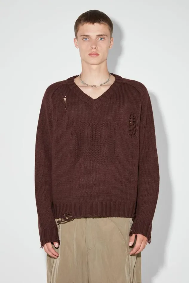 Distressed Knit Brown Men MISBHV Knitwear