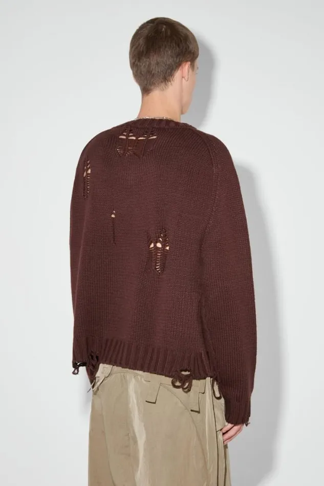 Distressed Knit Brown Men MISBHV Knitwear