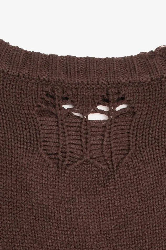 Distressed Knit Brown Men MISBHV Knitwear