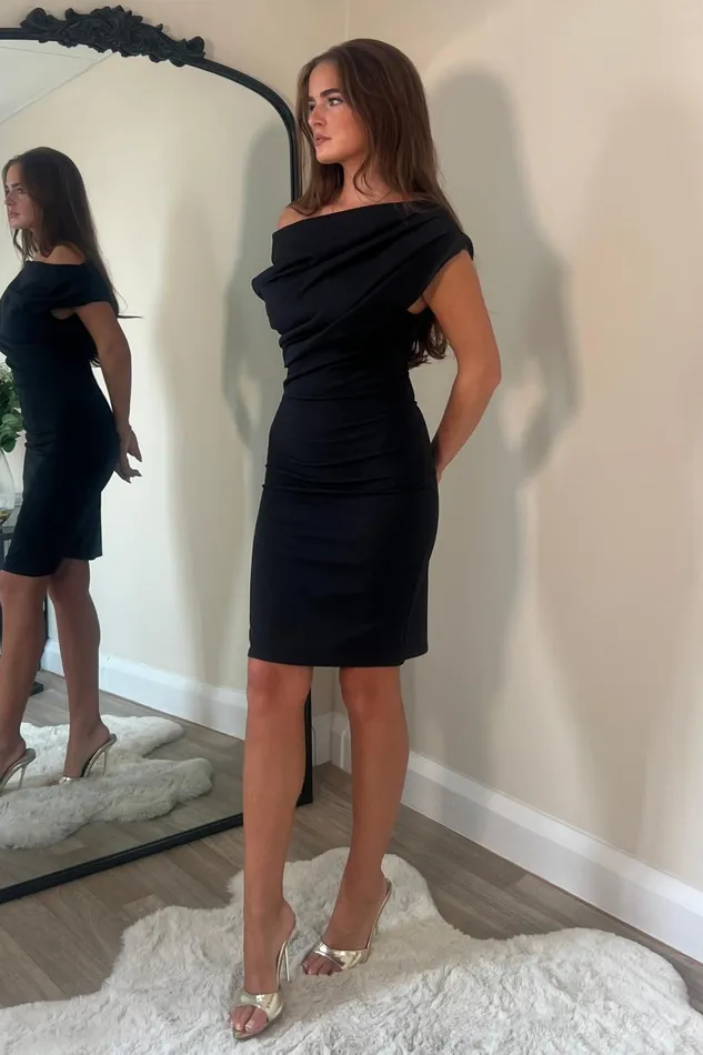 Donna Asymmetric Mini Dress Black Women Girl In Mind Mini Dresses