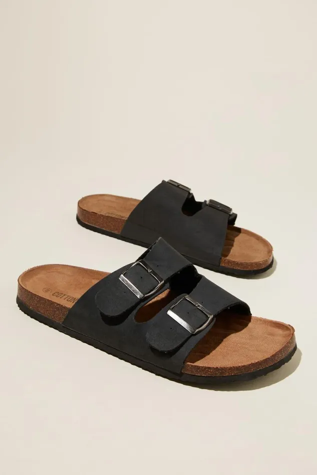 Double Buckle Sandal Black Men Cotton On Shoes Double Buckle Sandal Black Men Cotton On Shoes
