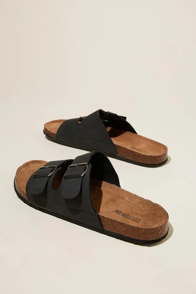 Double Buckle Sandal Black Men Cotton On Shoes Double Buckle Sandal Black Men Cotton On Shoes
