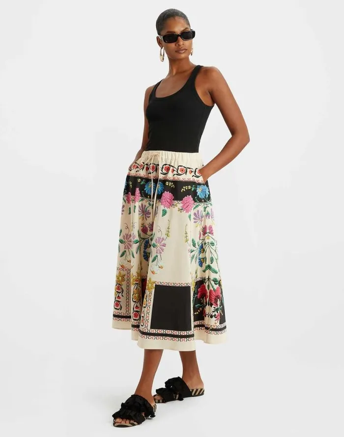 Drawstring Skirt Plaza Place Ivory Women La Double J Skirts