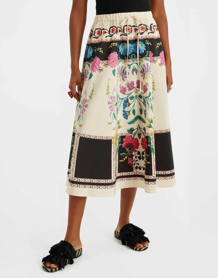 Drawstring Skirt Plaza Place Ivory Women La Double J Skirts Drawstring Skirt Plaza Place Ivory Women La Double J Skirts