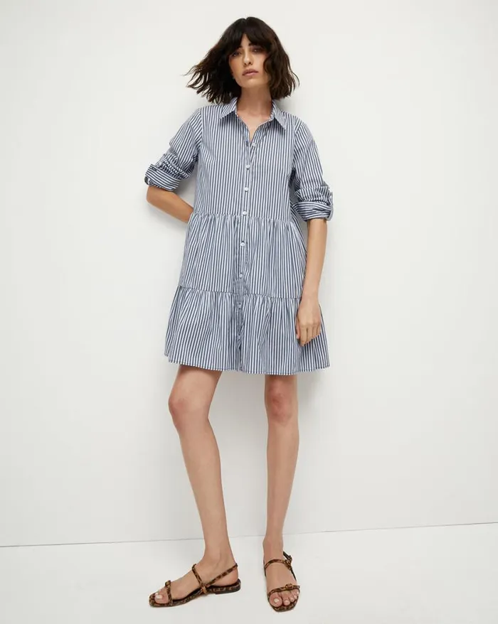 Dresses Shop Veronica Beard Jemila Striped Shirtdress Blue Multi