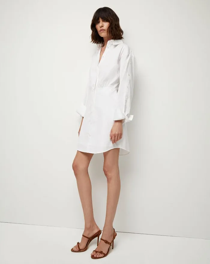 Dresses Shop Veronica Beard Rae Poplin Shirtdress White