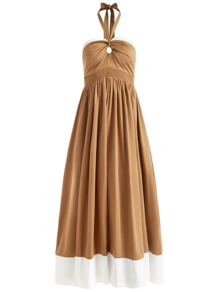 Dresses Women Alice Olivia BEATRIX SWEETHEART TIE NECK DRESS Tanvanilla