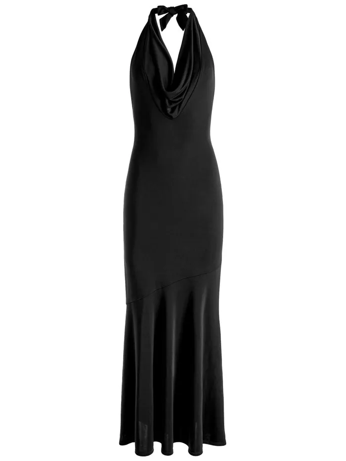 Dresses Women Alice Olivia DANI DEEP COWL MAXI DRESS Black